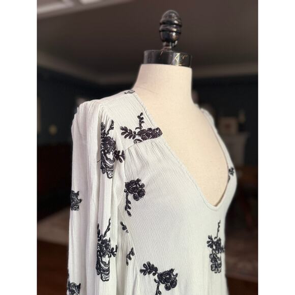 Free People Boho Gauze Dress Rustic Luxury Gypsy Free Spirit Summer Pool Beach - Picture 5 of 11